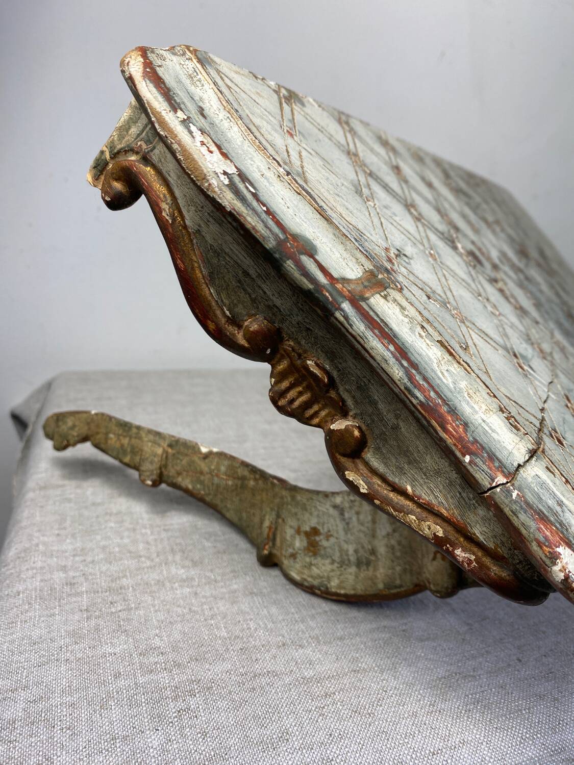 Florentine style wooden wall console