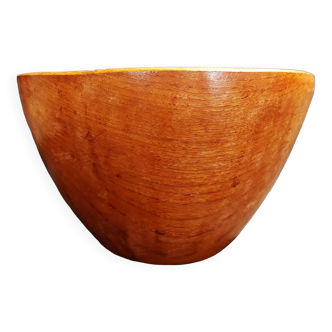Vintage brutalist decorative wooden salad bowl