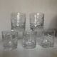 Set of 5 crystal whiskey tumblers giving polka dot cut 1970