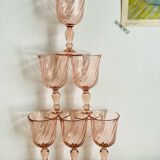 6 verres à vin rosaline