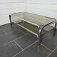 Chromed metal coffee table with smoked glass top from the 70s