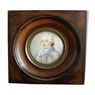 Ancienne peinture miniature signée du XIXème