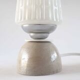 Glass and clay lamp