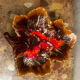 Vintage leaf-shaped earthenware centerpiece/trinket tray