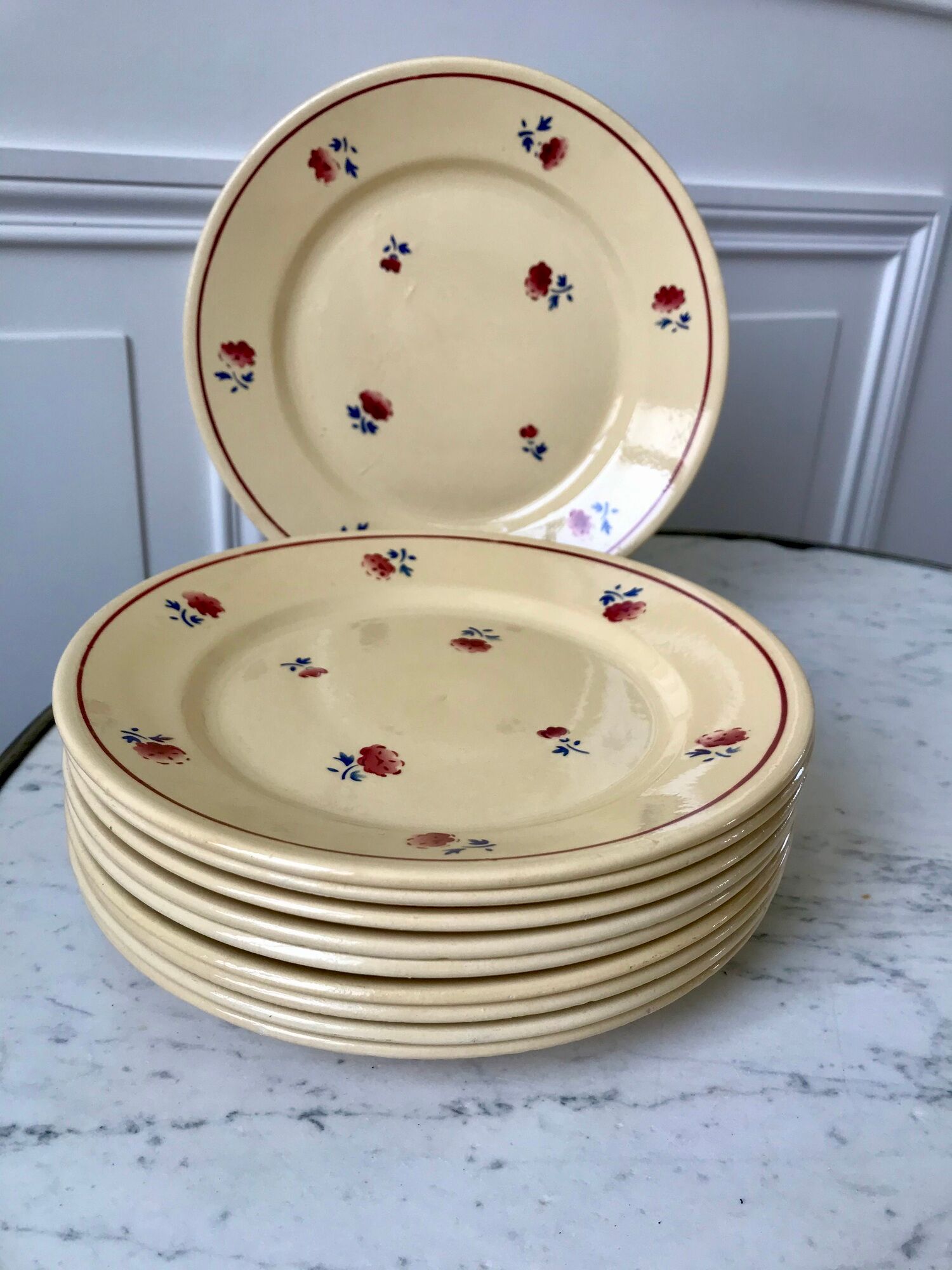 Set of 10 dessert plates fb badonviller 30-40s