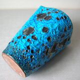 Old blue ceramic vase terracotta sea foam 22 cm living room office decoration