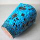 Old blue ceramic vase terracotta sea foam 22 cm living room office decoration