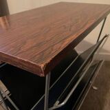 Vintage magazine rack with side table