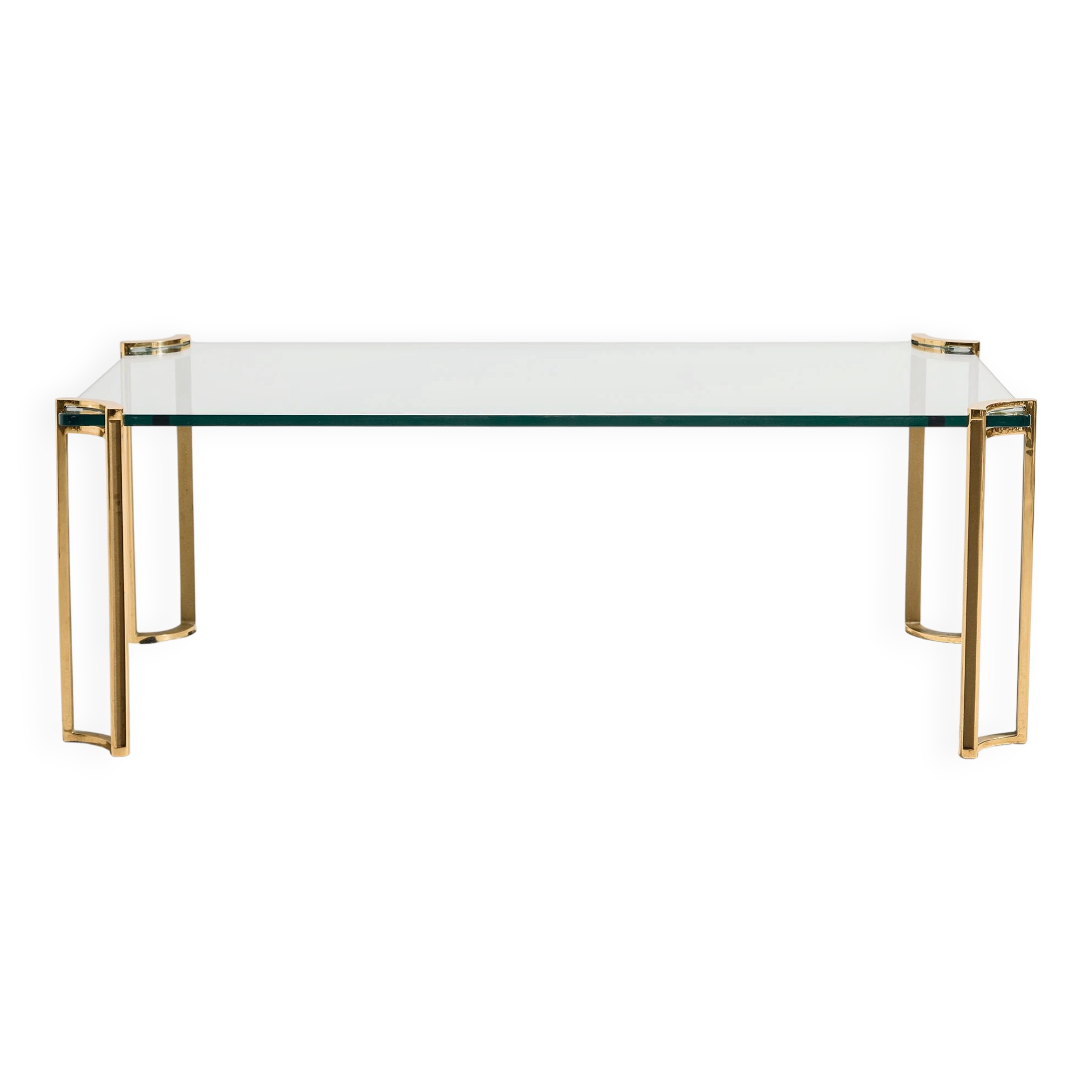 Brass and glass coffee table