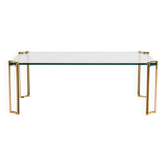 Table basse en laiton et verre