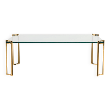 Table basse en laiton et verre