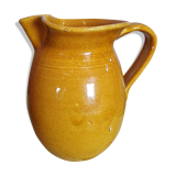 Carafe en grès jaune moutarde