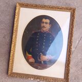 Tableau , huile sur toile , portrait d'officier XIX em