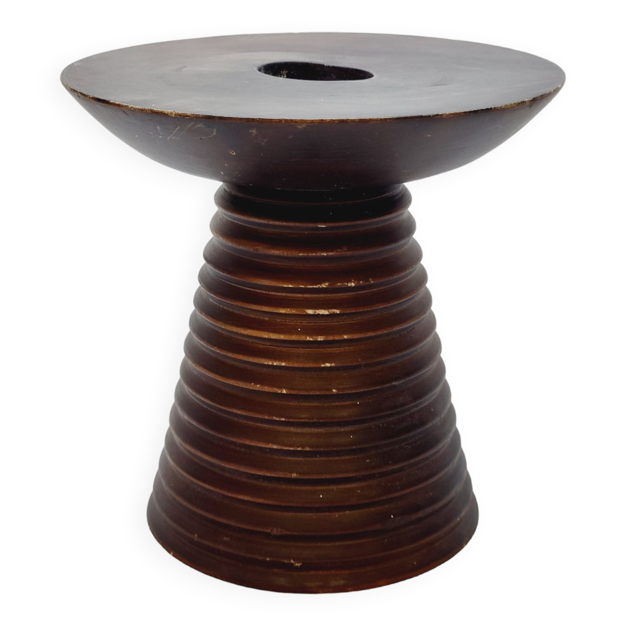 Scandinavian wooden candle holder turned sleek design