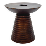 Scandinavian wooden candle holder turned sleek design