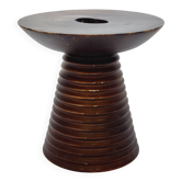 Scandinavian wooden candle holder turned sleek design
