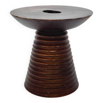 Scandinavian wooden candle holder turned sleek design