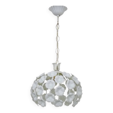 White metal floral pendant light. 1970s