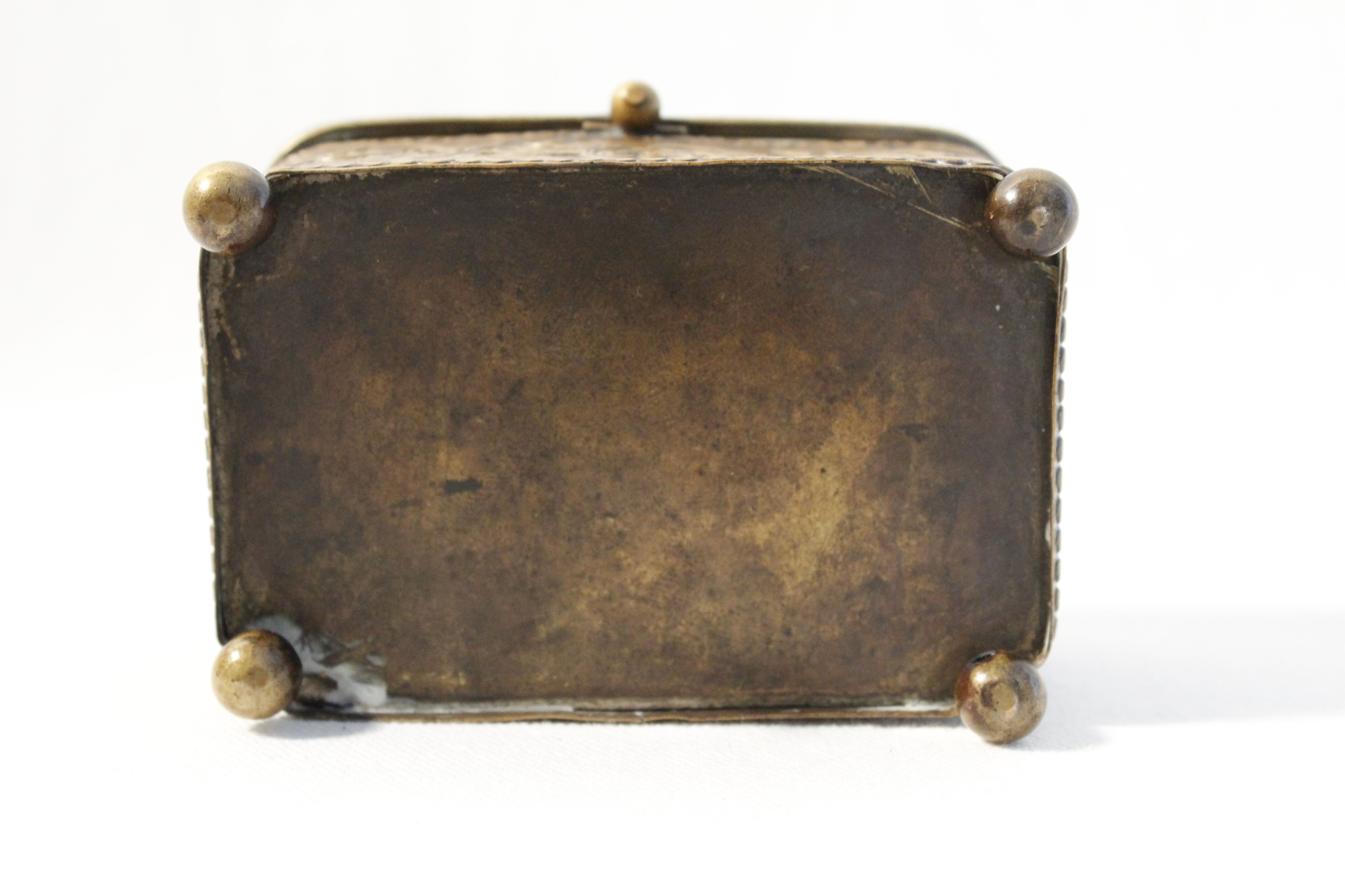 Antique jewelry box Napoleon III in brass and beveled glass