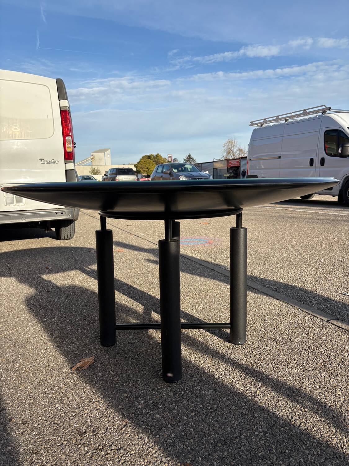 Glass dining table, 1980