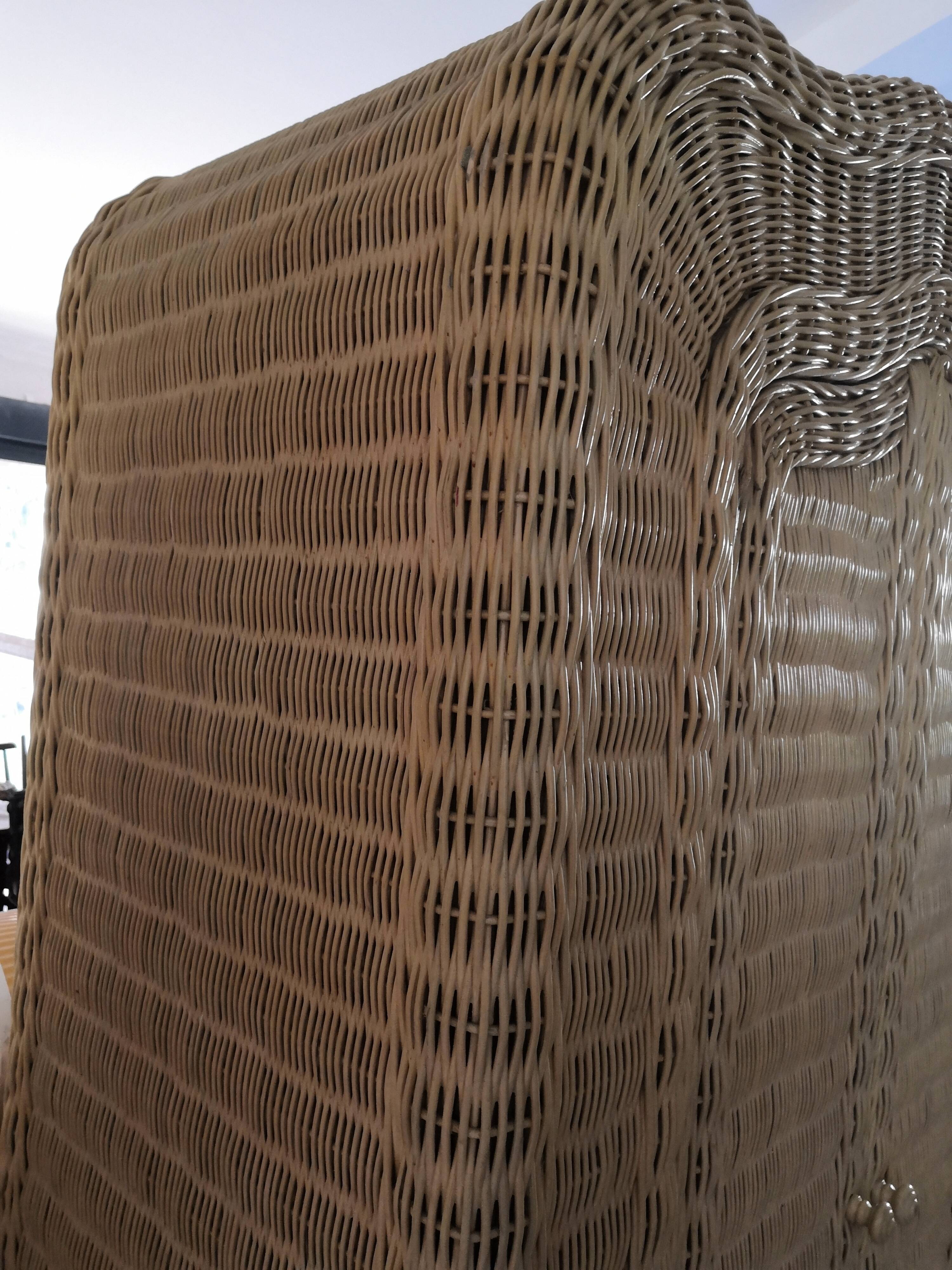 Vintage Rattan Wardrobe 1970s