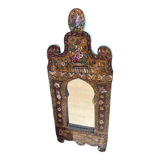 Orientalist mirror frame fixed under glass 25x58cm