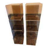 Smoked plexiglass cube shelf