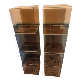 Smoked plexiglass cube shelf