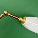 Vintage tulip wall light in white opaline