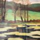 Landscape lake painting 50s