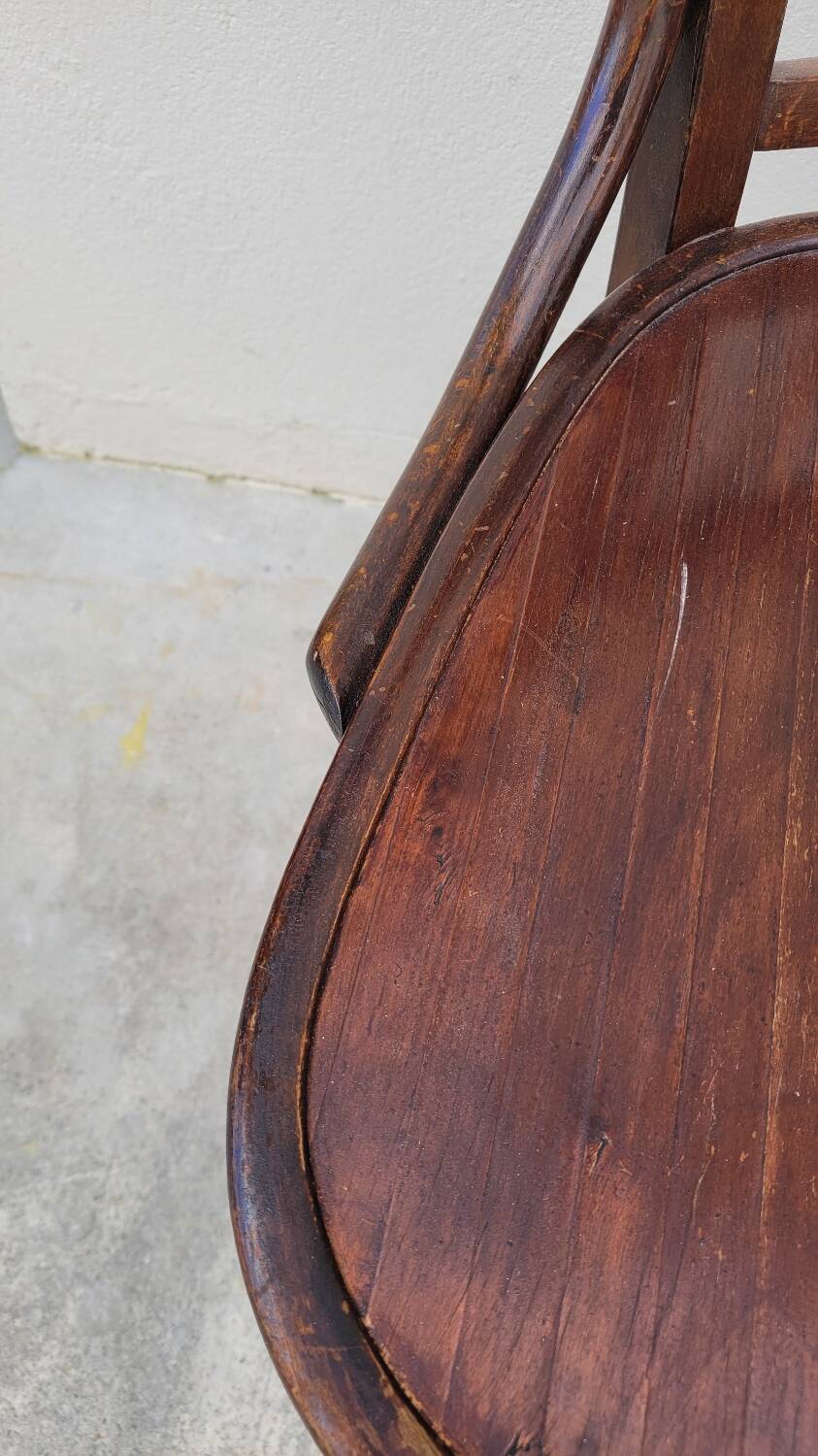 Office chair signed Baumann bistro style curved wood - 1930s