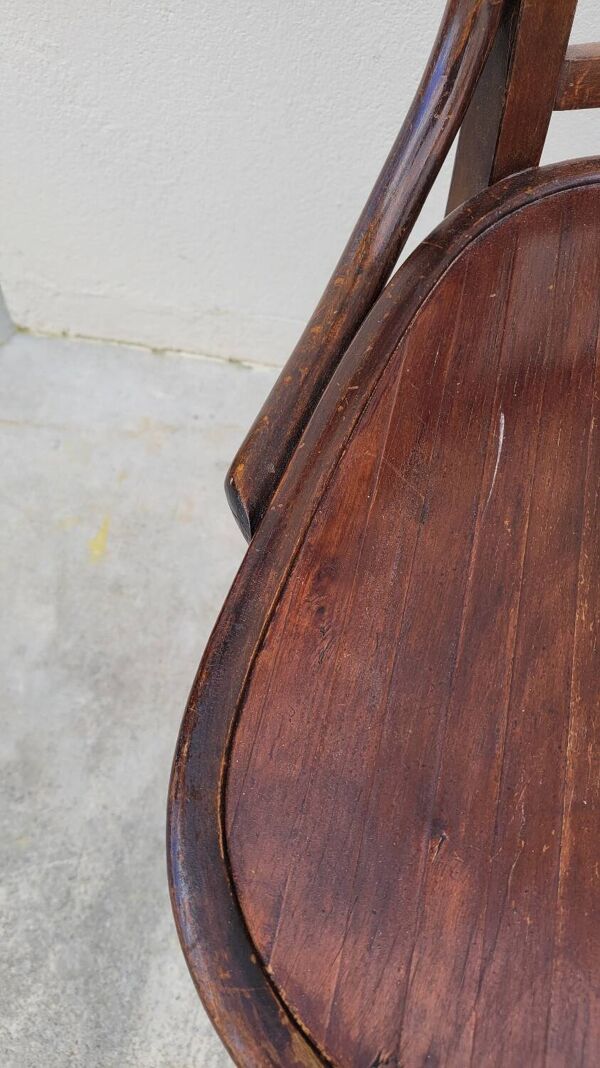 Fauteuil de bureau signé Baumann style bistrot bois courbé -1930s