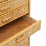 Woven wicker chest of drawers, 1980s