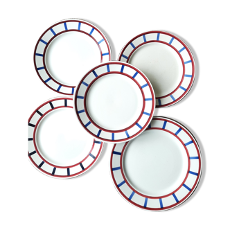 Lot 5 dessert plates HBCM Béarn