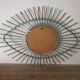 Miroir rotin oeil turquoise bohème vintage 60 59x89cm