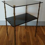 Bronze and glass side table in the 1950s