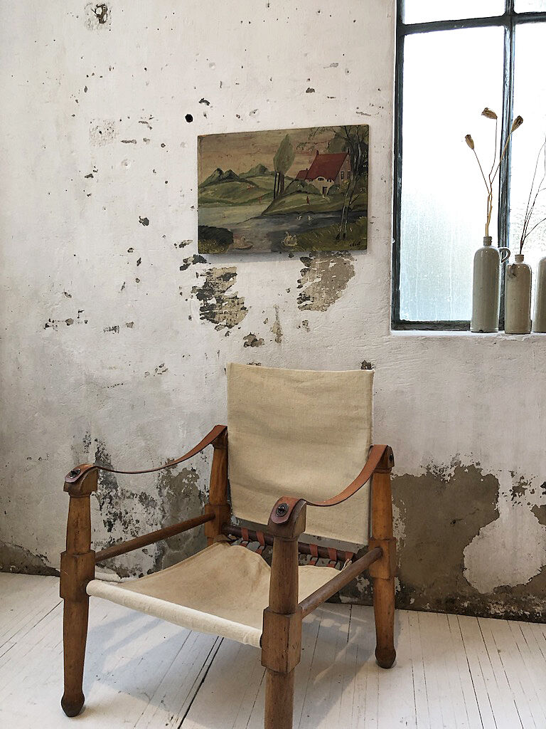 Paint oil on wood "swans"