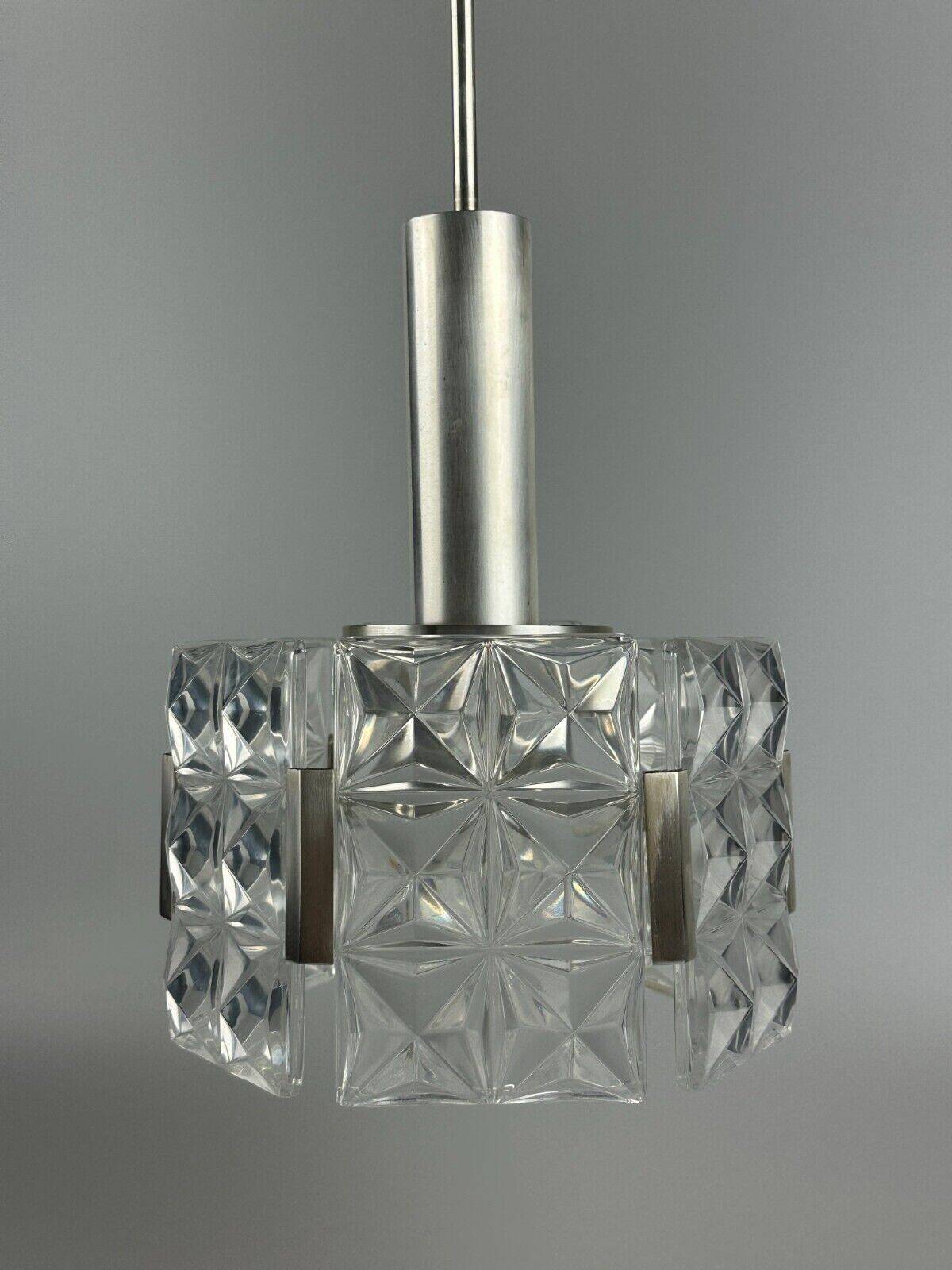 60s 70s ceiling lamp chandelier Hillebrand Leuchten Germany glass metal