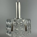 60s 70s ceiling lamp chandelier Hillebrand Leuchten Germany glass metal