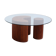 Table basse en bois et plateau en verre de 90cm