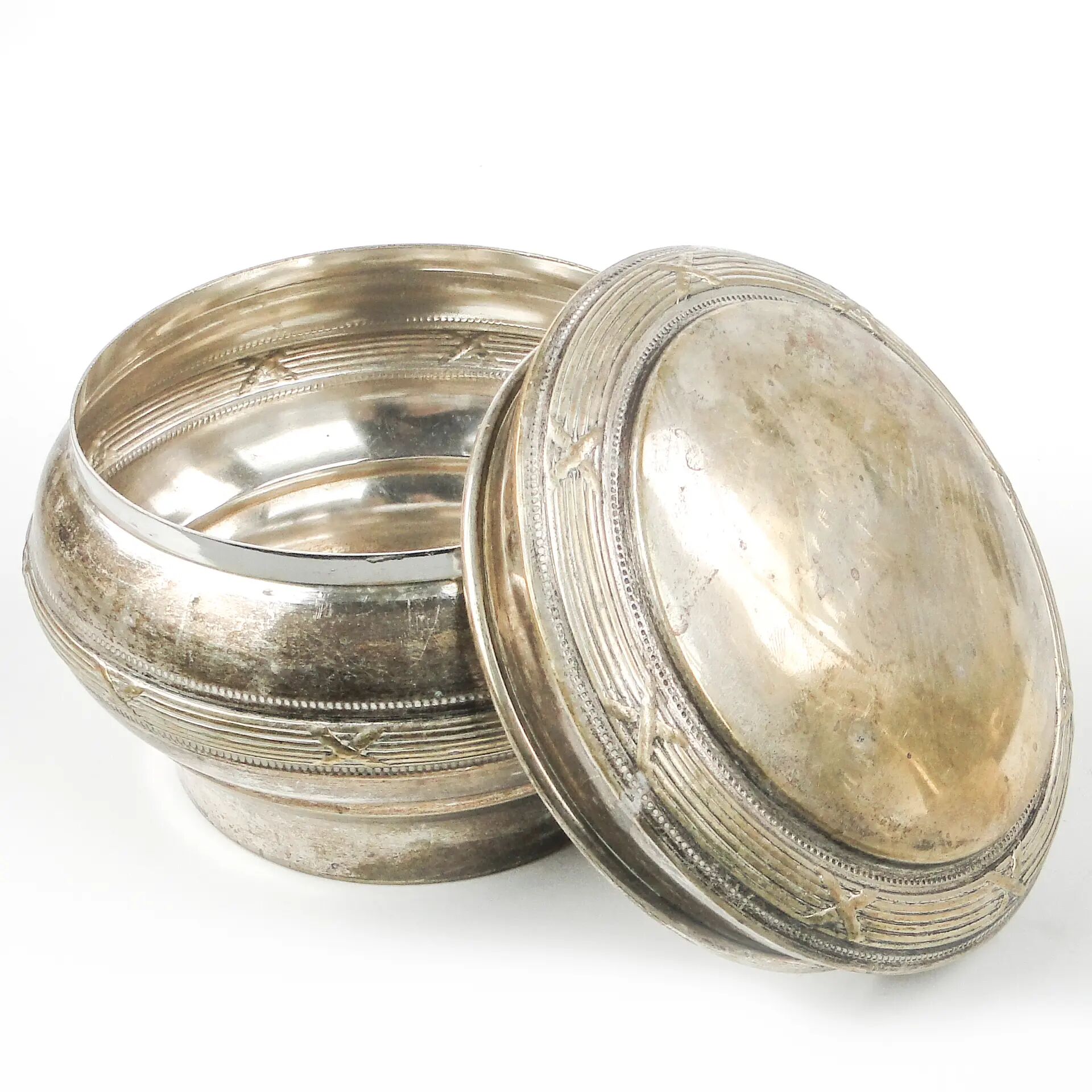 Eclectic bonbonniere, silver-plated brass, Belgium, 19th century