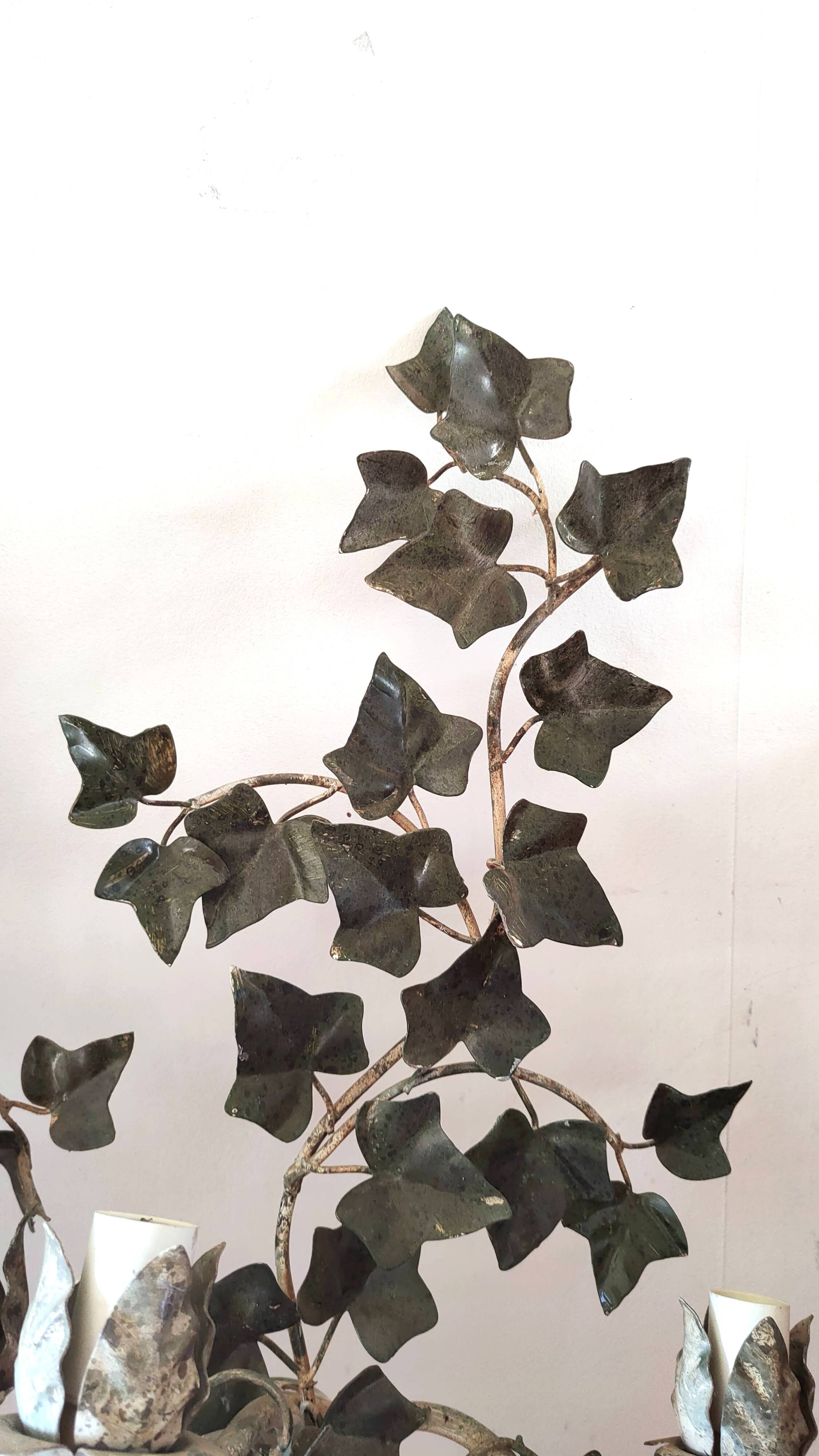 2 large metal leaf wall lights from the 70s and 80s