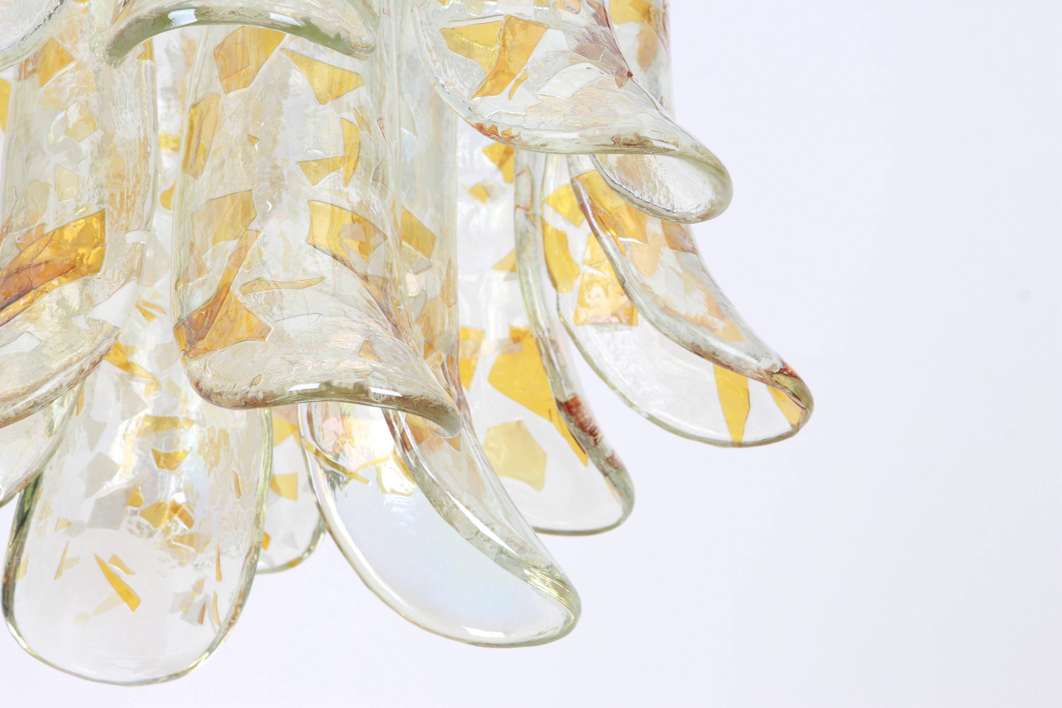 Murano glass chandelier designed by Carlo Nason for Mazzega, 1970s.