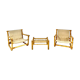 Vintage bamboo lounge set made in denmark 1950s
