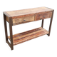Console 2 drawers in old wood