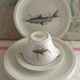 Fish set, 6 plates, sauce pot and saucer
