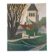 Tableau ancien le village et son église