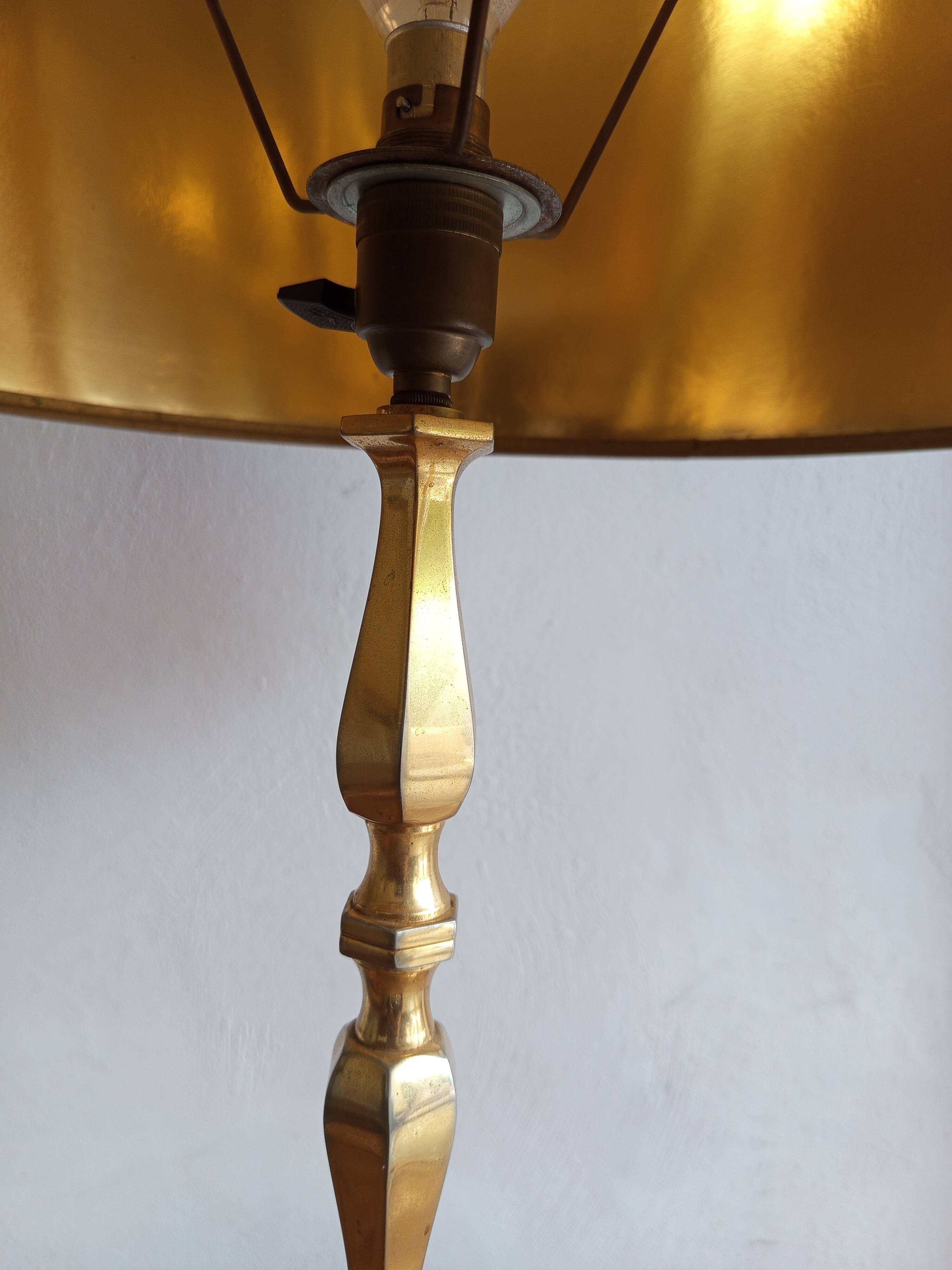 Lampe vintage marbre noir et laiton 1960