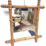 Ancient bamboo/rotin mirror 49 x 43 cm
