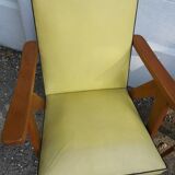 Pair of bridge armchairs with compass feet